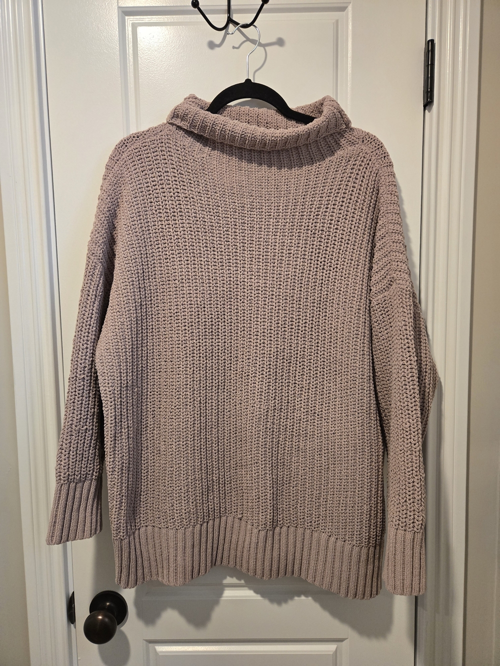 aerie Oversized Turtle Neck Sweater - Taupe - Large